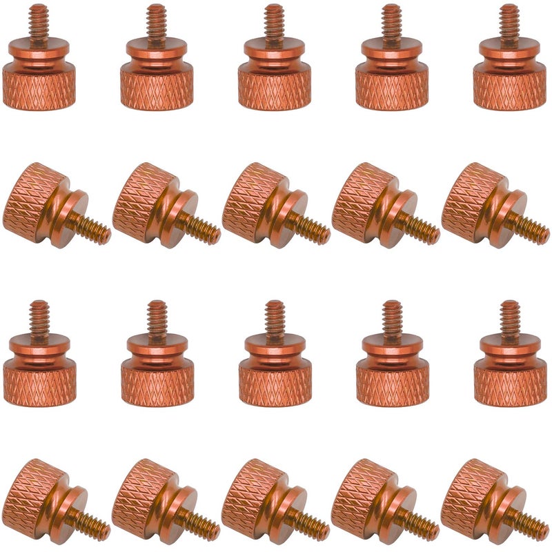 Powlankou 20 Pieces 6#-32 Computer Case Screws, Anodized Aluminum Thumbscrews, Fully Threaded Knurled Thumbscrews, Thumb Screws (Orange) - Image 1